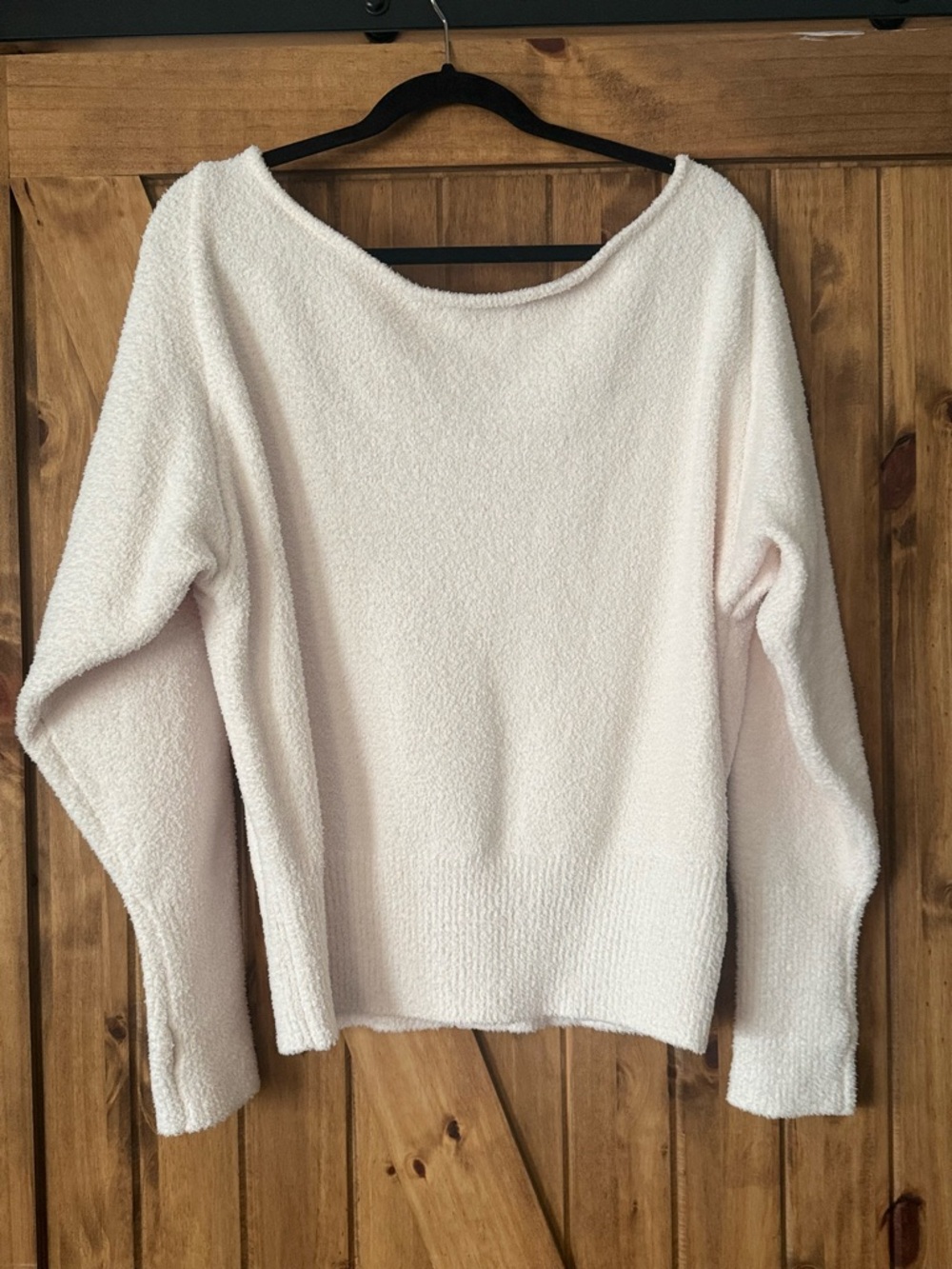 Edikted Off‑the‑Shoulder Pullover Sweater in Cream